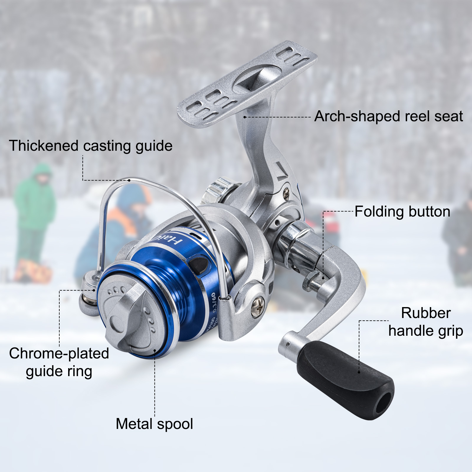 Goture Reel Pancing Es Baru, P - Ice Fishing Reel ulasan dan harga