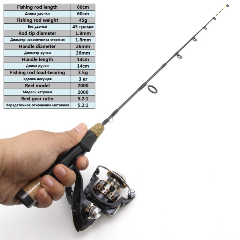 60Cm 2 Ujung Joran Gulungan Ko - Ice Fishing Reel ulasan dan harga